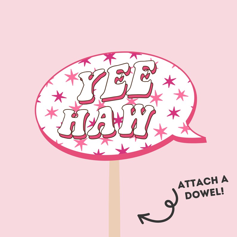 Printable Disco Cowgirl Photo Booth Props | Picture Props, Signs, Decor ...