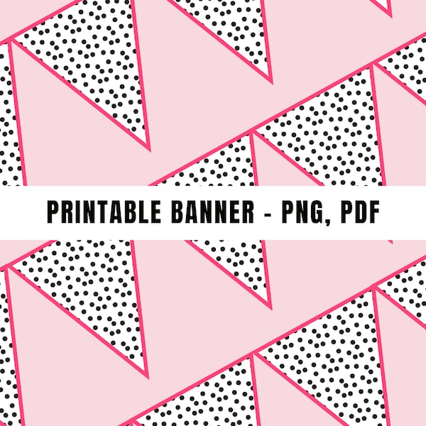 Printable Polka Dot Banner, Sweet 16 | Instant Download Sixteenth Birthday Party Decorations for Girls | Happy Birthday