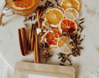 Mulled Wine + Spiced Apple Cider Kit | Mulling Spices with Dried Citrus | Fall + Winter Spice Blend/Handmade Gift | Hand-Crafted Spice Blend