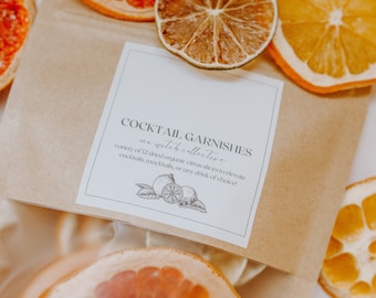 Organic Cocktail + Mocktail Garnishes | Dried Citrus Slices | Bartender Gifts | Organic Garnishes | Organic Citrus