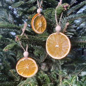 Dried Orange Slice Ornaments with Wooden Beads | Natural Decor | Nordic Holiday Decor | Dried Citrus for Garlands, Trees, Table Settings