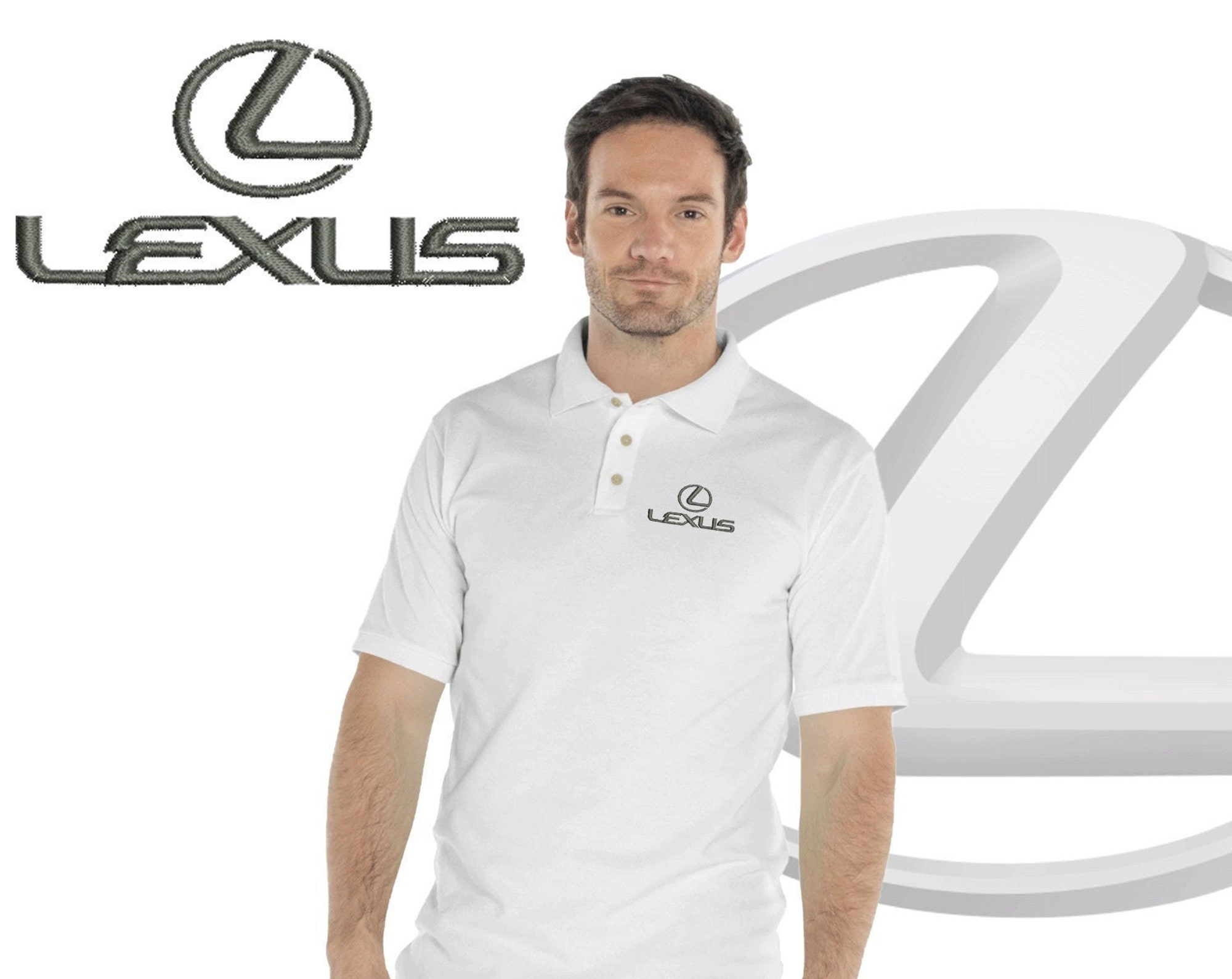 Lexus Logo Embroidery Delivery Men Fitted Polo Shirt