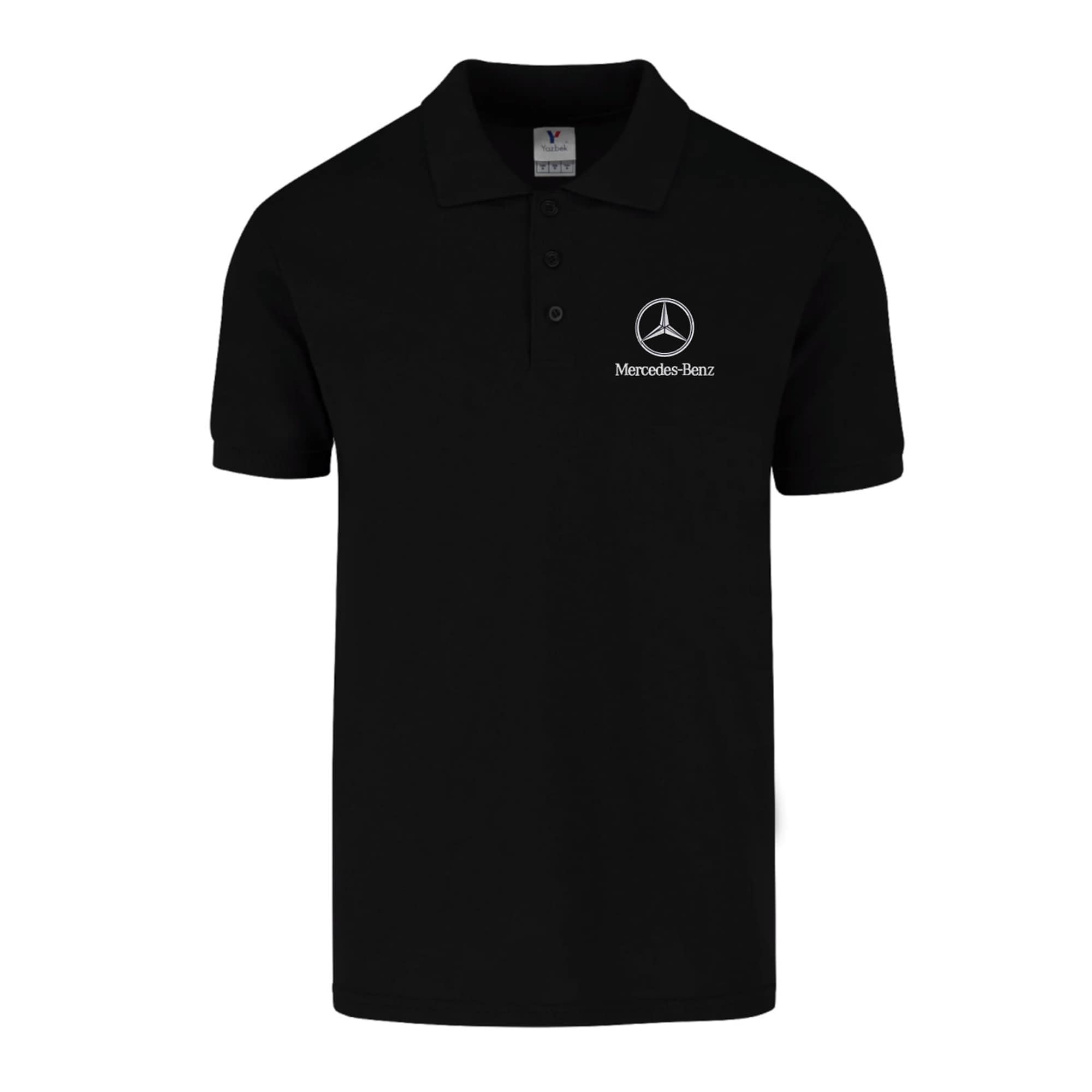 Mercedes Benz Logo Polo Embroidery Shirt Men Fitted Solid Colors Cotton