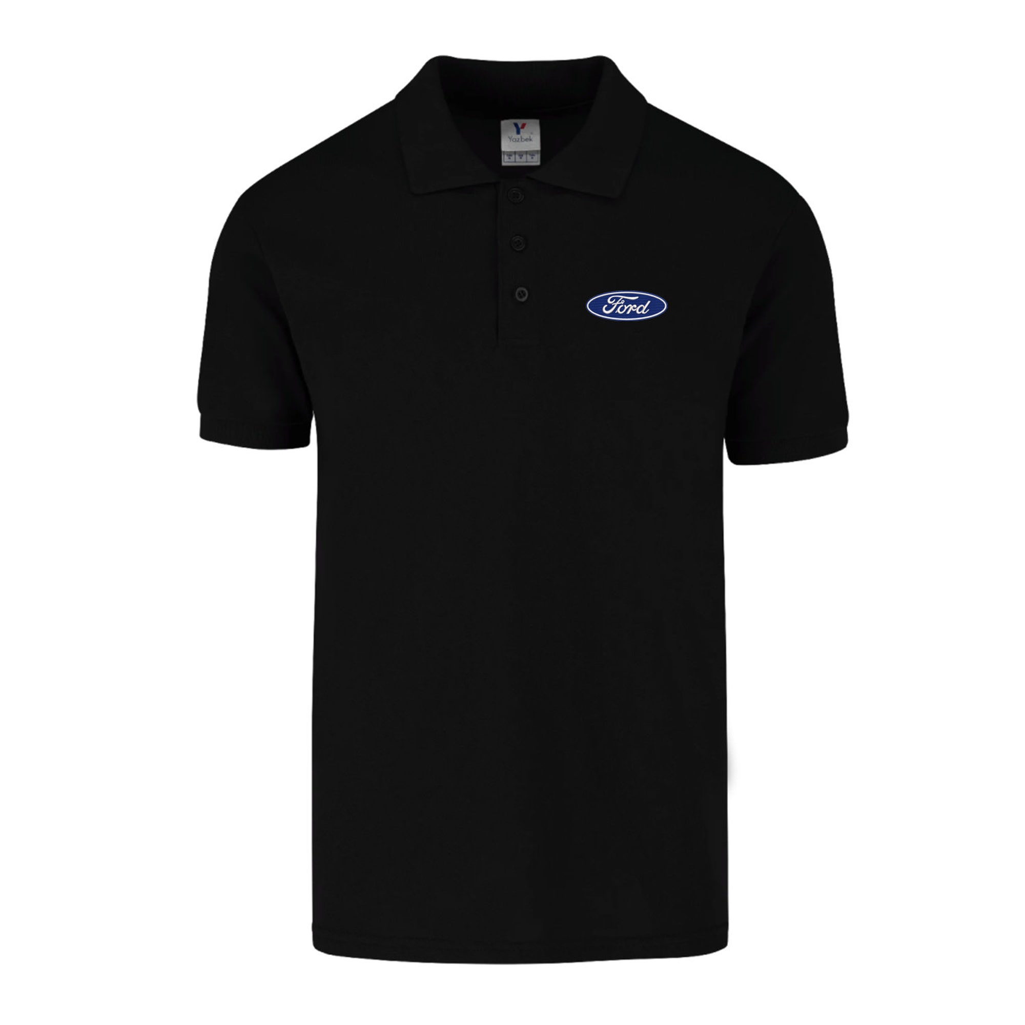 Ford Logo Polo Embroidery Shirt Men Fitted Solid Colors Cotton