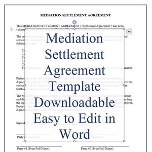 Mediation Settlement Agreement, Mediation Agreement Template, Mediation Settlement Agreement Template, Mediation Agreement Sample