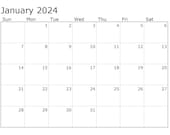 2024 Calendar, Printable Calendar, Downloadable Calendar, 2024 Monthly Calendar, Minimalist Calendar, Basic 12 Month Calendar, Calendars