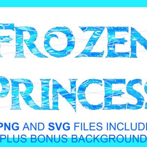 Frozen Princess Font and Background, Princess Font, Princess Fonts, Frost Font, PNG and SVG files Plus Bonus Background!