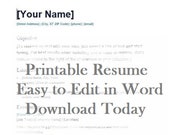 Resume, Resume Template, Edit Resume in Word, Printable Resume, Download Resume, Resume Template basic+ Bonus Resume Checklist & Cover!