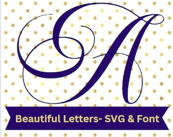 Elegant Monogram, Elegant Letters, Beautiful Script Font and SVG,  Monogram for logos, letterhead, and Print + Bonus Monogram