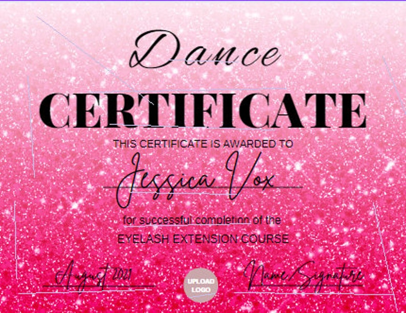 Dance Certificate, Dance Certificates, Dance Award, Dance Achievement