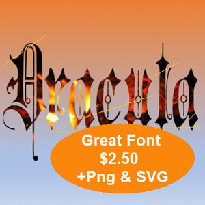 Dracula Font, Dracula Letters, Dracula Alphabet, Halloween Font, Halloween Flyer, Halloween Font, Plus Bonus Colored Png & SVG files