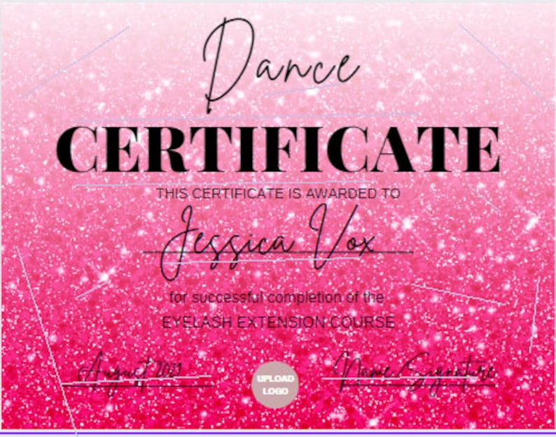 Dance Certificate, Dance Certificates, Dance Award, Dance Achievement