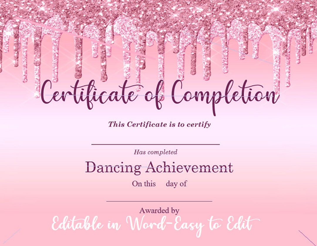 Certificate, Dance Certificate, Dance Award, Dance Achievement, Dance