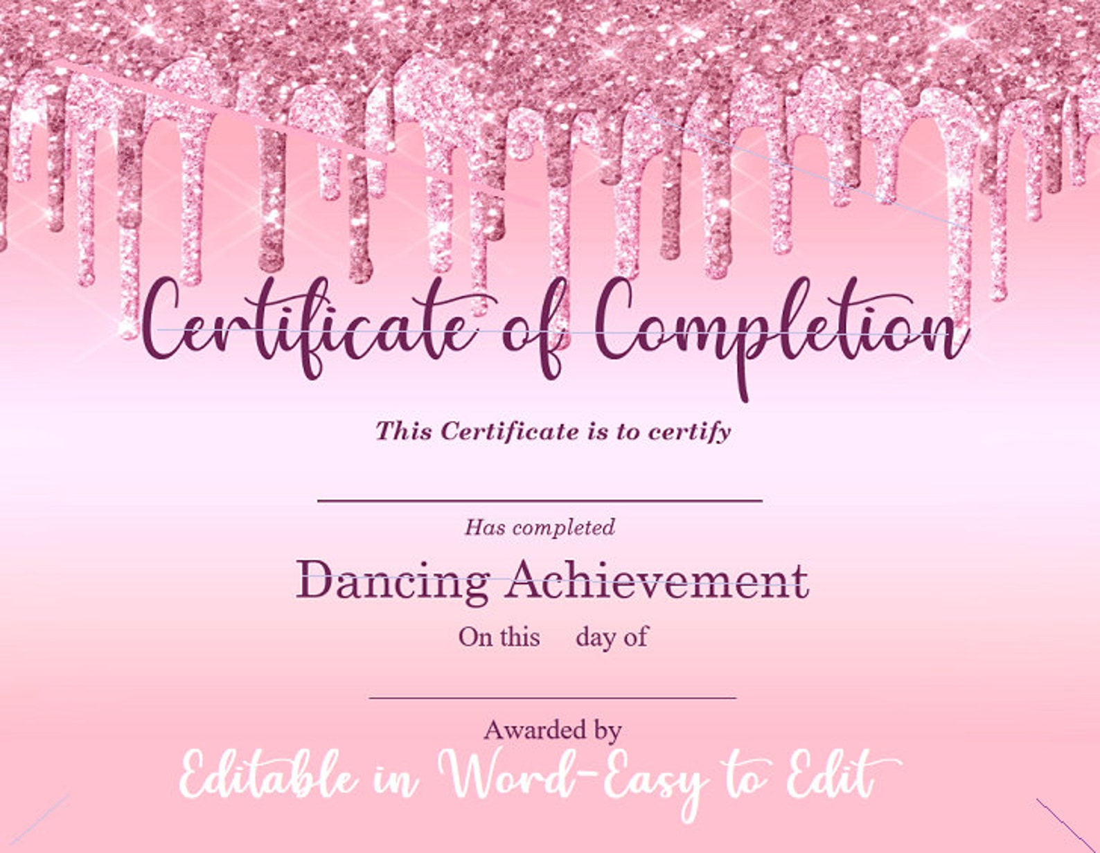Certificate, Dance Certificate, Dance Award, Dance Achievement, Dance