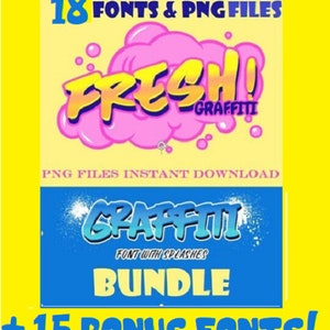 Graffiti Font, Graffiti Font Bundle, Kinder Schriftart, Teen Font, Teen Flyer, Rock Flyer, BMX Flyer, Racing Poster, Cool Font, Airbrush Font+ BONUS