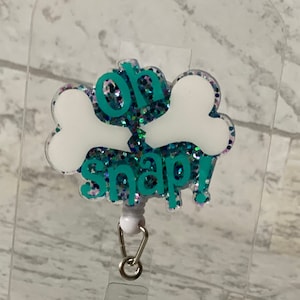 Oh Snap Badge Reel, Orthopedic Badge Reel, Teal Ortho Tech, Ortho Doctor, Cracked Bone