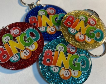 Bingo Schlüsselanhänger Bingo-Liebhaber Bingo Spieler Geschenk Bingo Good Luck Schlüsselanhänger