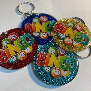 Breloczki Bingo Miłośnicy Bingo Prezent dla gracza Bingo Breloczki Bingo na szczęście