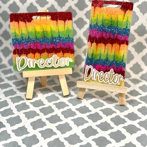Custom Badge Buddy, ID Badge Title Rainbow