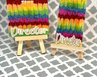 Personalisierter Badge Buddy, ID Badge Titel Regenbogen