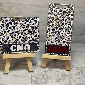 Leopard Print Badge Reel and Badge Buddy Set