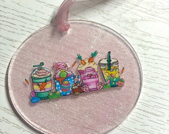 Versandfertig, Ostern Kaffeetassen Ornament oder Schlüsselanhänger