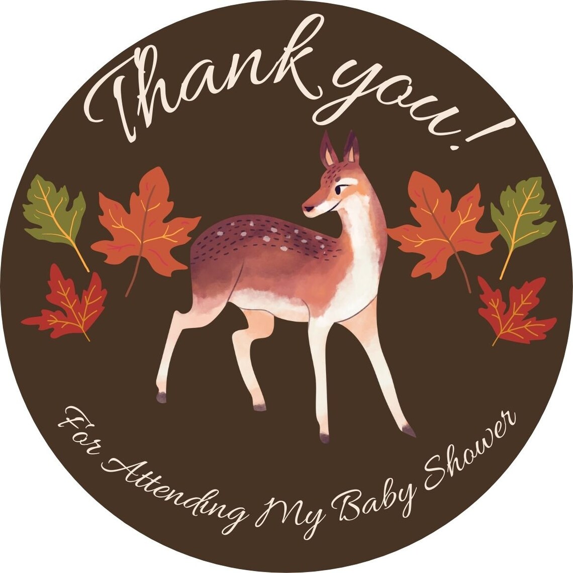 Thank you Deer Baby Shower Round Sticker or Tag JPG so that | Etsy