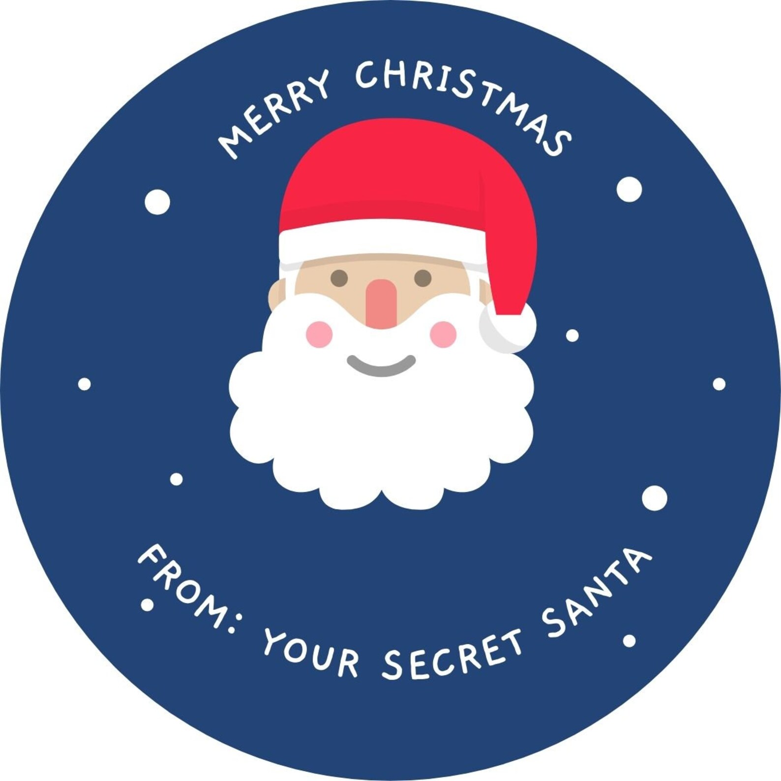 Merry Christmas Secret Santa Round Sticker or Tag JPG so | Etsy