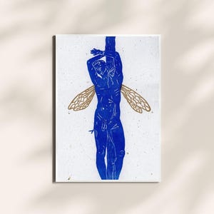 Linogravure saint-sebastien impression papier artisanal végétal recyclé fait main local