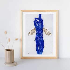 Linogravure saint-sebastien impression papier artisanal végétal recyclé fait main local