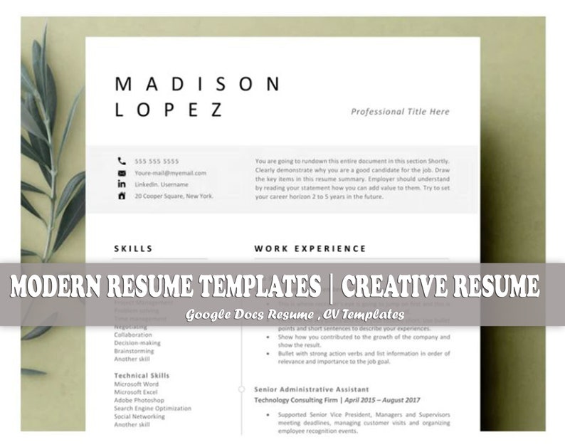 Clean Modern Executive Resume Template 2022, Creative Resume ...