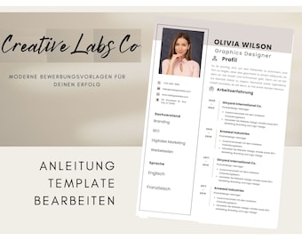 Bewerbungsvorlage Deutsch, Lebenslauf Vorlage Word und Pages, Lebenslauf Vorlage, Professionelle Bewerbung German, Ausbildung, CV Vorlage