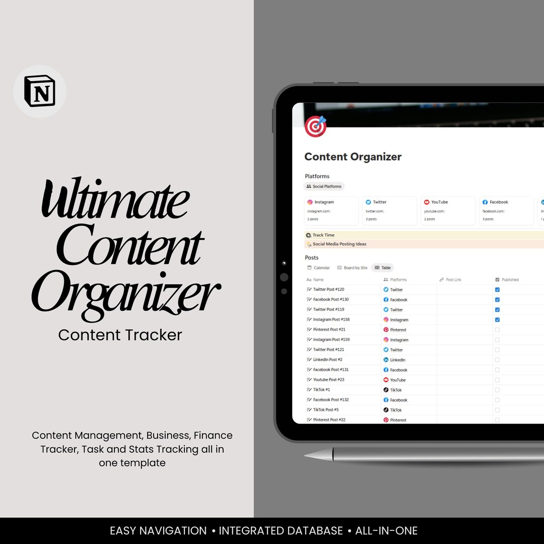 Notion Social Media Planner Template: Ultimate Content Creator System ...