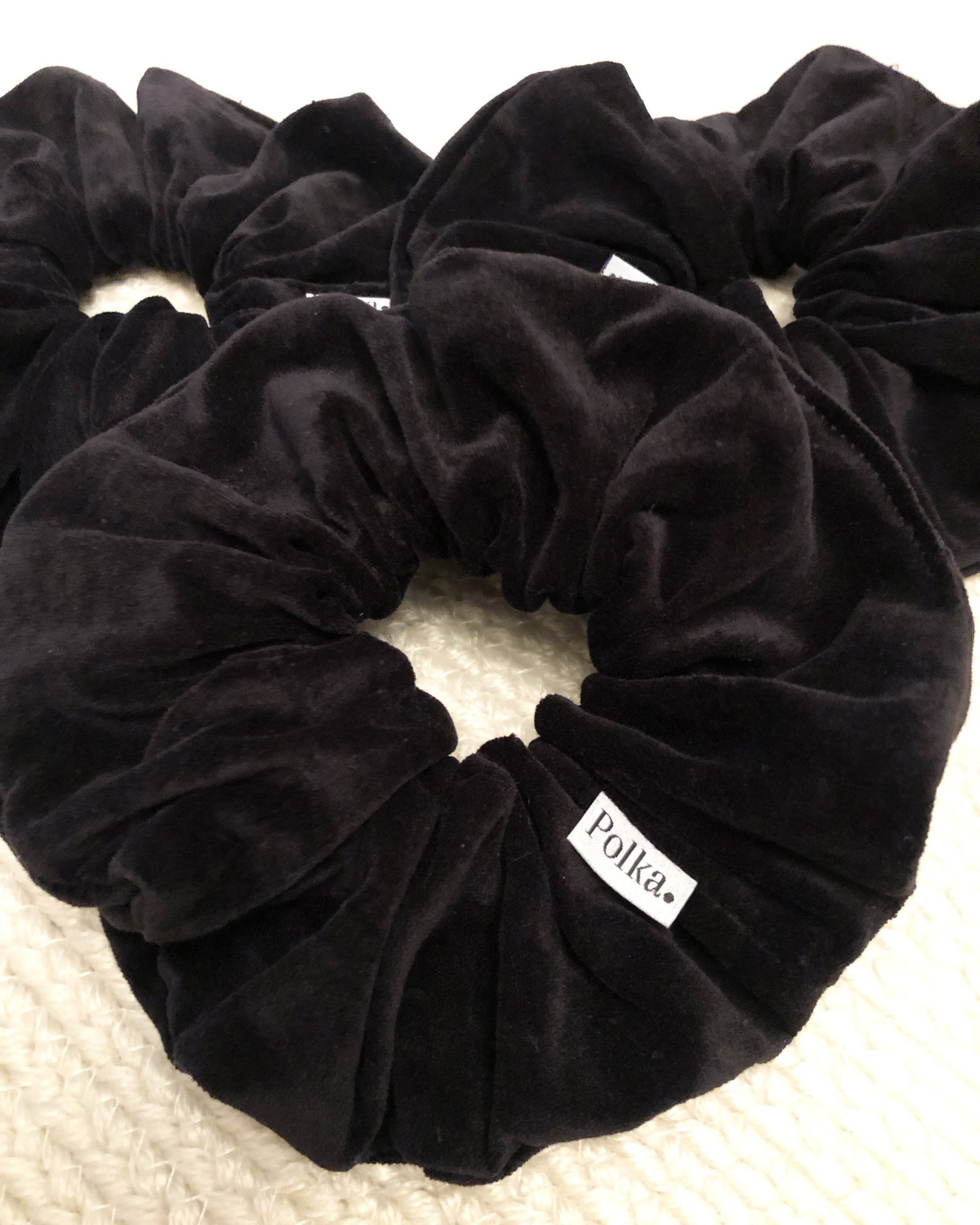 Black Velvet Scrunchie Oversized Velvet Black Large | Etsy
