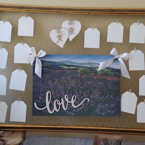 Tableau de mariage a tema country chic