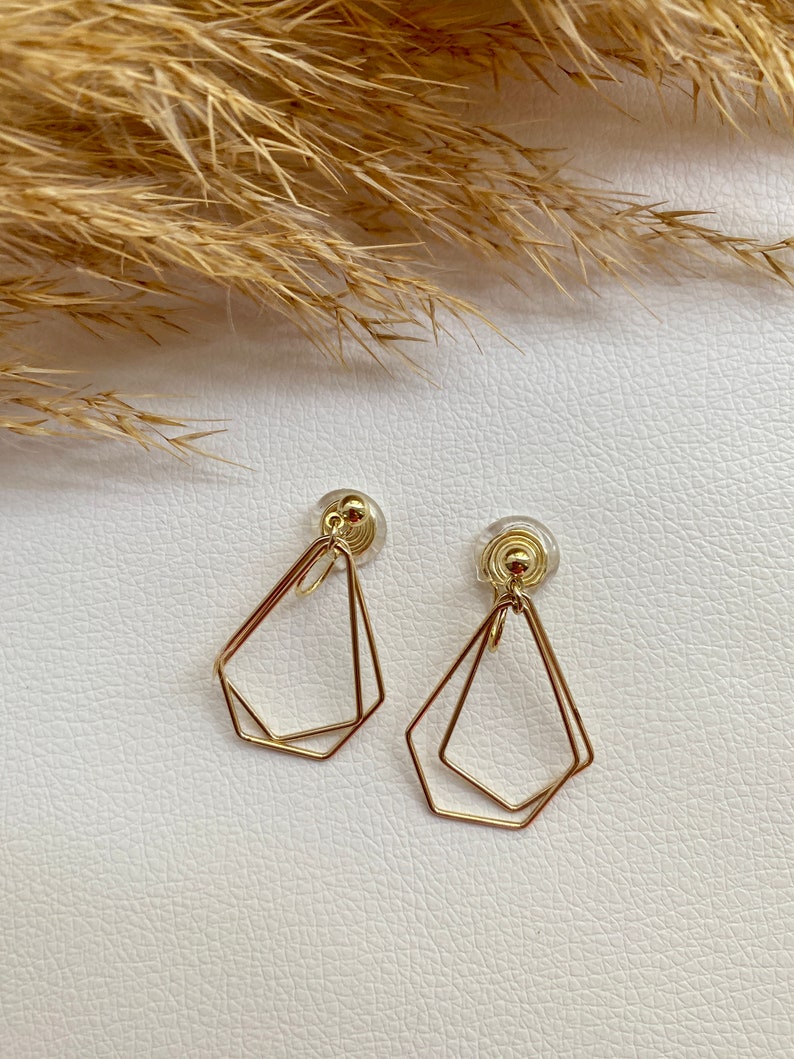 Ohrclips gold, Ohrringe für ohne Ohrringe-Loch, elegant undgefertigt, schlicht fashion 52 Bild 1