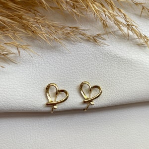 Ohrclips Herz gold, Ohrringe für ohne Ohrringe-Loch, elegant undgefertigt, schlicht, fashion 56 Bild 3