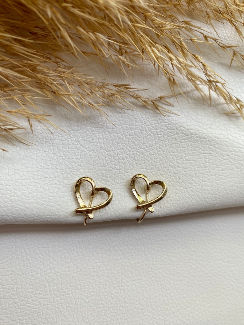Ohrclips Herz gold, Ohrringe für ohne Ohrringe-Loch, elegant undgefertigt, schlicht, fashion 56 Bild 3