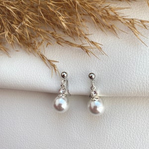 Ohrclips mit Perlen, silberfabig,Ohrringe für ohne Ohrringe-Loch, elegant undgefertigt,slow fashion 118 Bild 6