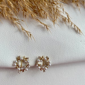 Ohrclips weiß und goldfarbig, Ohrringe für ohne Ohrringe-Loch, elegant undgefertigt, simple fashion 58 Bild 5