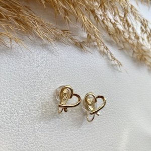 Ohrclips Herz gold, Ohrringe für ohne Ohrringe-Loch, elegant undgefertigt, schlicht, fashion 56 Bild 5