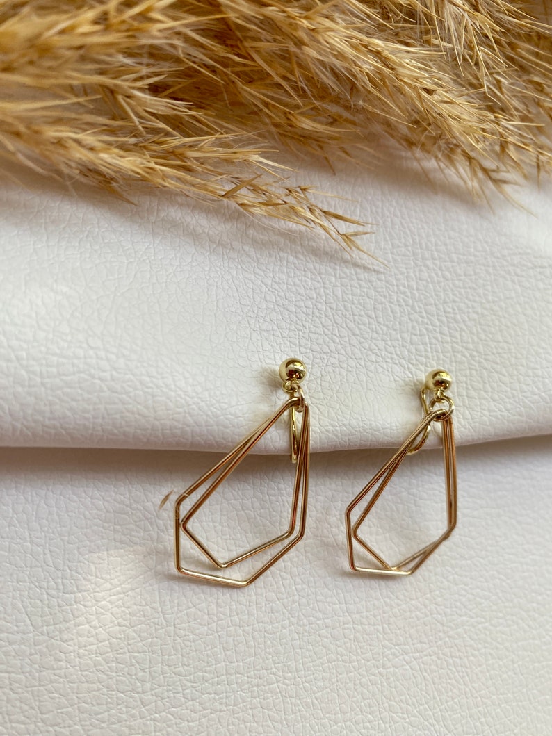 Ohrclips gold, Ohrringe für ohne Ohrringe-Loch, elegant undgefertigt, schlicht fashion 52 Bild 4