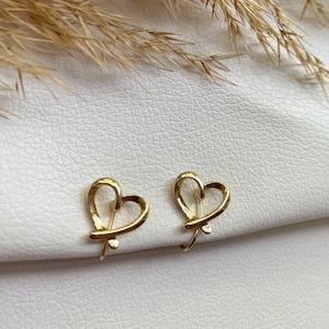 Ohrclips Herz gold, Ohrringe für ohne Ohrringe-Loch, elegant undgefertigt, schlicht, fashion 56 Bild 1