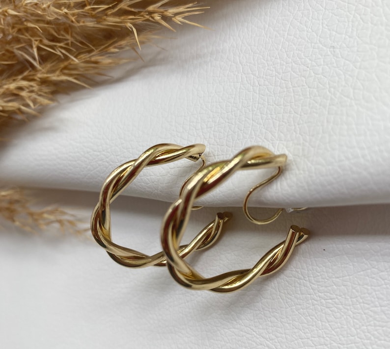 Ohrclips Luxus Ring gold, für schmale bis normale Ohrläppchen,Ohrringe für ohne Ohrringe-Loch, elegant und handgefertigt, handgefertigt 41 Bild 3