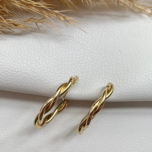 Ohrclips Luxus Ring gold, für schmale bis normale Ohrläppchen,Ohrringe für ohne Ohrringe-Loch, elegant und handgefertigt, handgefertigt 41 Bild 2