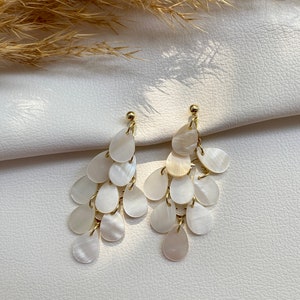 Ohrclips weiß und gold, Ohrringe für ohne Ohrringe-Loch, elegant undgefertigt, simple fashion 51 Bild 5