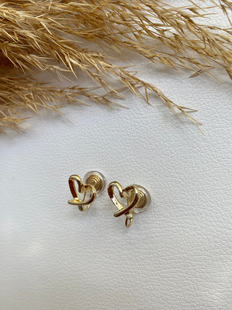Ohrclips Herz gold, Ohrringe für ohne Ohrringe-Loch, elegant undgefertigt, schlicht, fashion 56 Bild 4