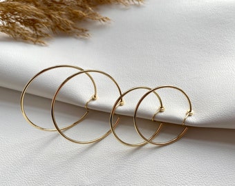 Ohrclips großer Ring gold 4cm oder 5 cm, Ohrringe für ohne Ohrringe-Loch, elegant und handgefertigt, handmade #102