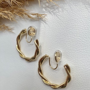 Ohrclips Luxus Ring gold, für schmale bis normale Ohrläppchen,Ohrringe für ohne Ohrringe-Loch, elegant und handgefertigt, handgefertigt 41 Bild 6