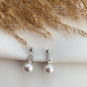 Ohrclips mit Perlen, silberfabig,Ohrringe für ohne Ohrringe-Loch, elegant undgefertigt,slow fashion 118 Bild 5